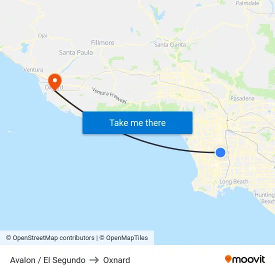 Avalon / El Segundo to Oxnard map