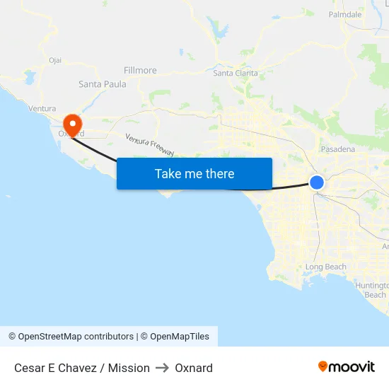 Cesar E Chavez / Mission to Oxnard map
