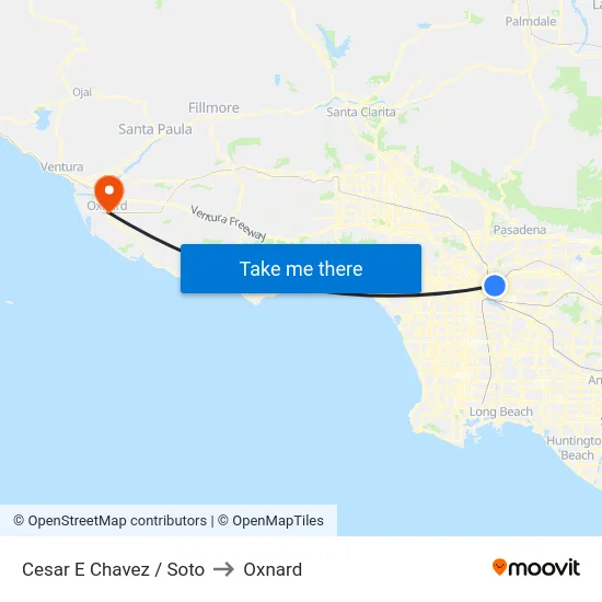 Cesar E Chavez / Soto to Oxnard map