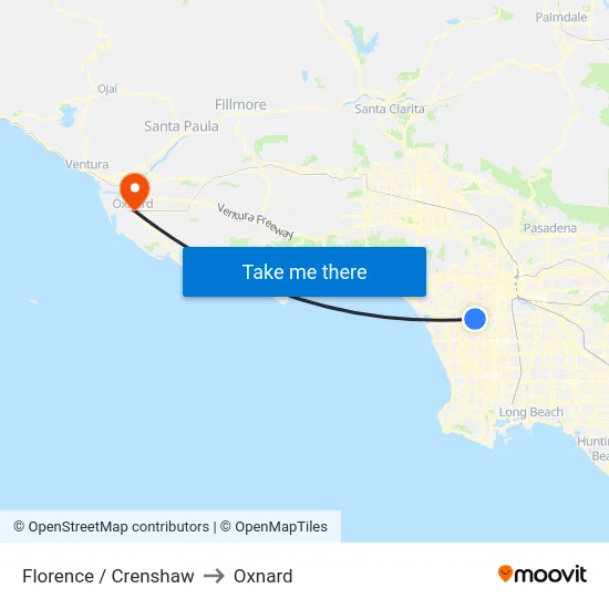 Florence / Crenshaw to Oxnard map