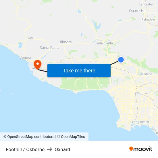Foothill / Osborne to Oxnard map