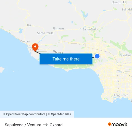 Sepulveda / Ventura to Oxnard map