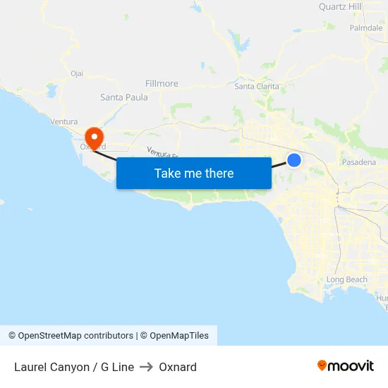 Laurel Canyon / G Line to Oxnard map