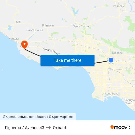 Figueroa / Avenue 43 to Oxnard map