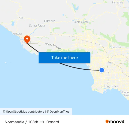 Normandie / 108th to Oxnard map