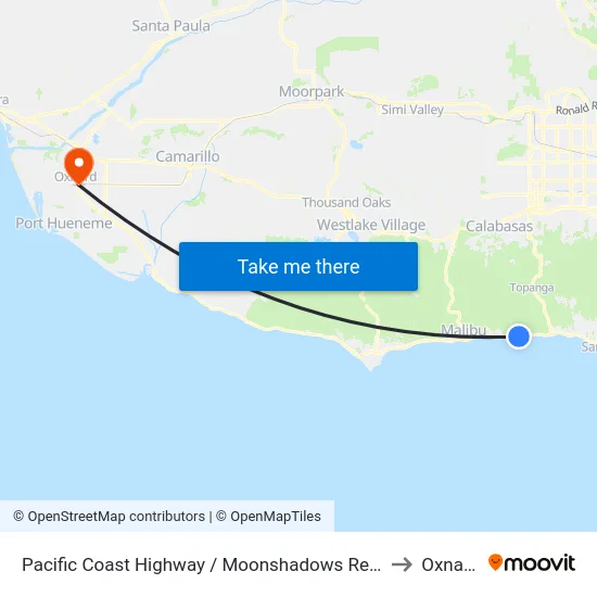 Pacific Coast Highway / Moonshadows Rest to Oxnard map