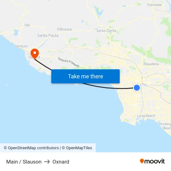 Main / Slauson to Oxnard map