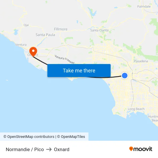 Normandie / Pico to Oxnard map
