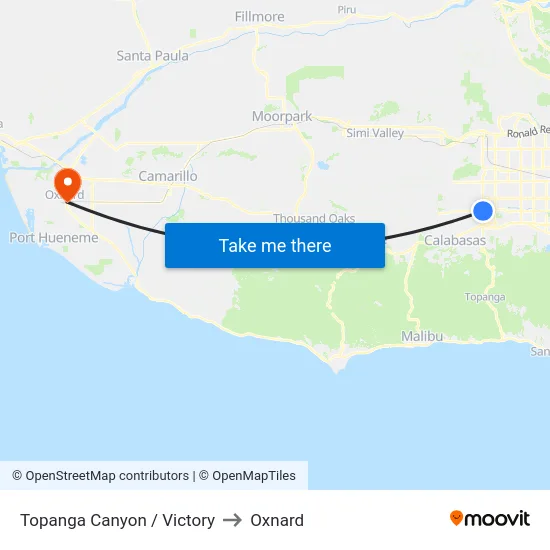 Topanga Canyon / Victory to Oxnard map