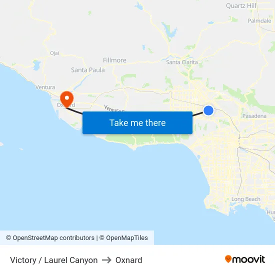 Victory / Laurel Canyon to Oxnard map