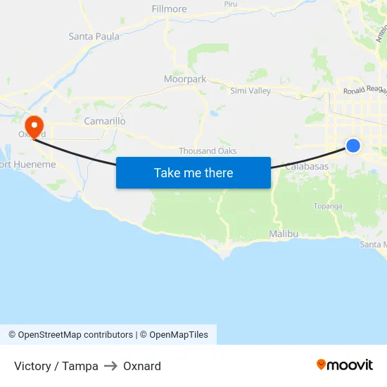 Victory / Tampa to Oxnard map