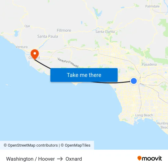 Washington / Hoover to Oxnard map