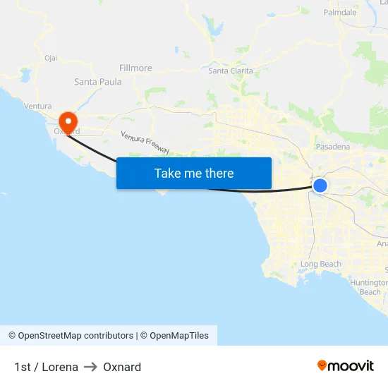 1st / Lorena to Oxnard map