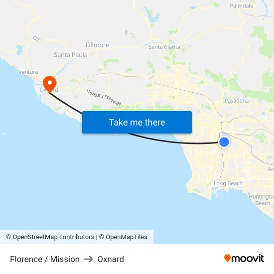 Florence / Mission to Oxnard map