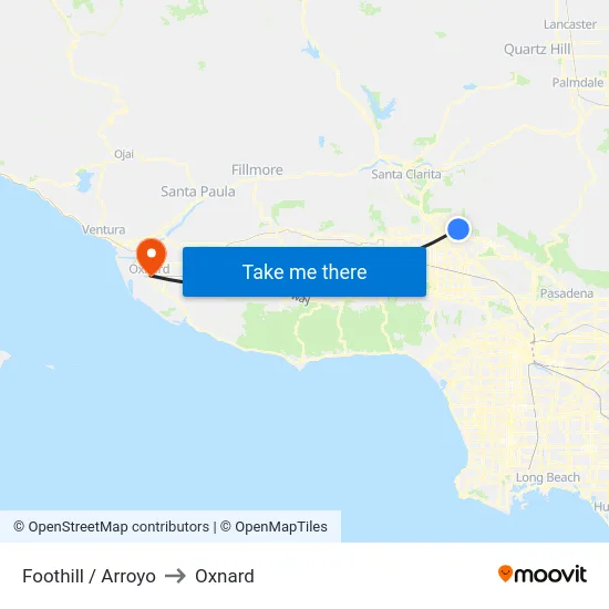 Foothill / Arroyo to Oxnard map