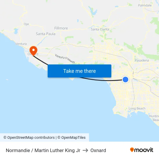 Normandie / Martin Luther King Jr to Oxnard map