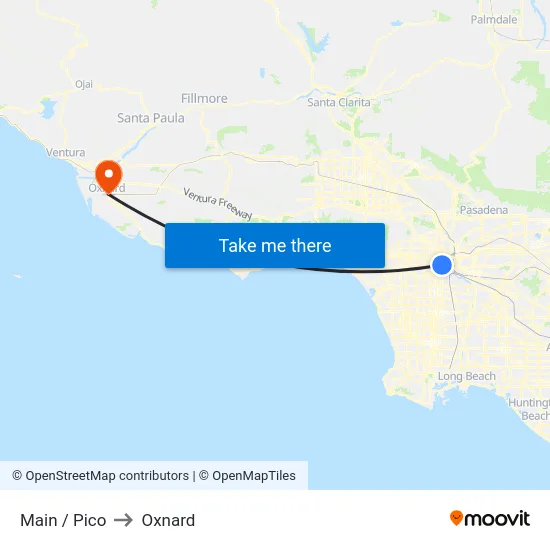 Main / Pico to Oxnard map