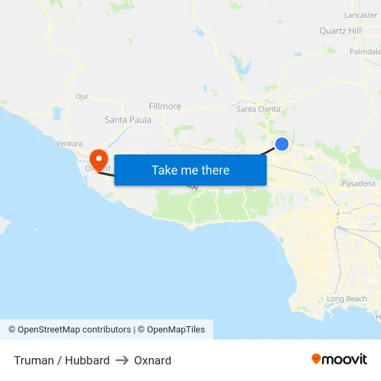 Truman / Hubbard to Oxnard map