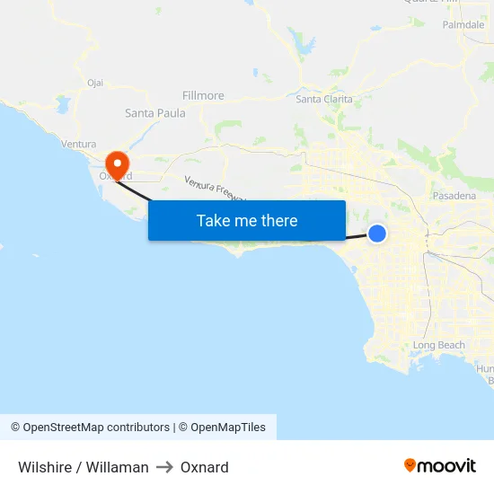 Wilshire / Willaman to Oxnard map