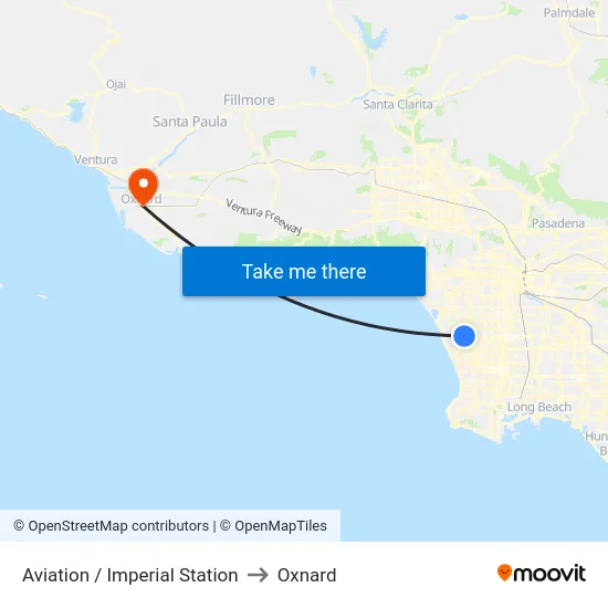 Aviation / Imperial Station to Oxnard map