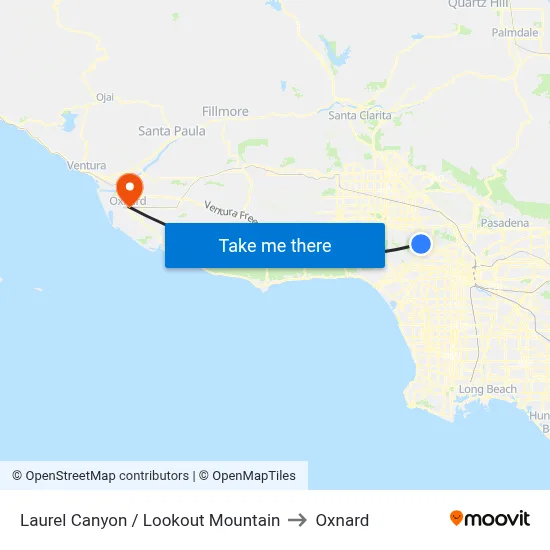 Laurel Canyon / Lookout Mountain to Oxnard map