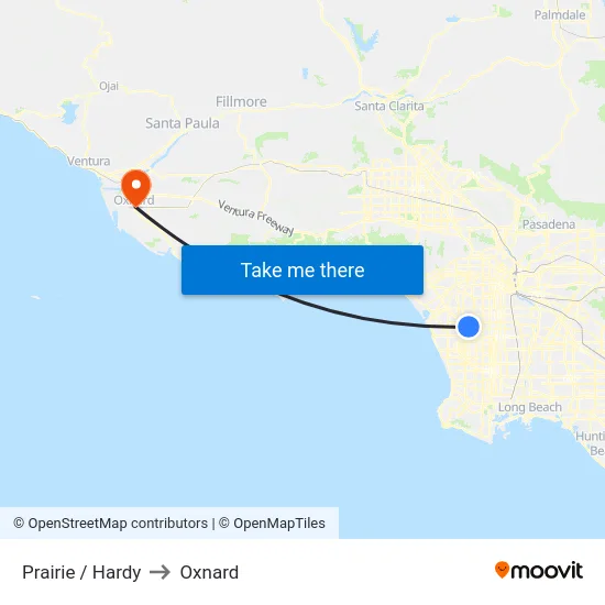 Prairie / Hardy to Oxnard map