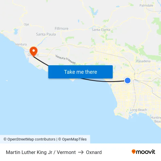 Martin Luther King Jr / Vermont to Oxnard map