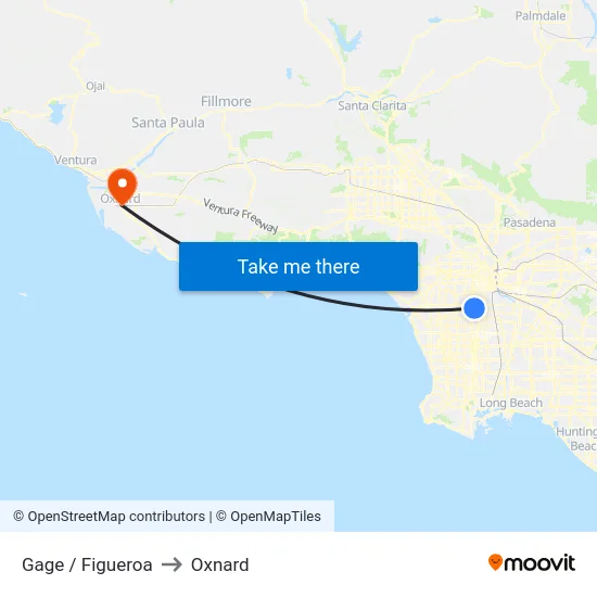 Gage / Figueroa to Oxnard map