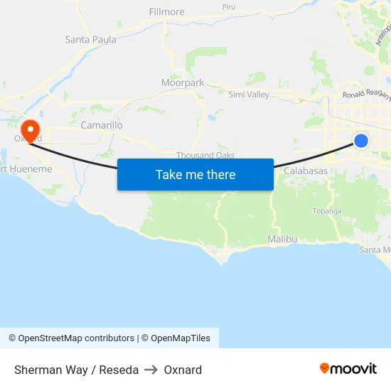 Sherman Way / Reseda to Oxnard map