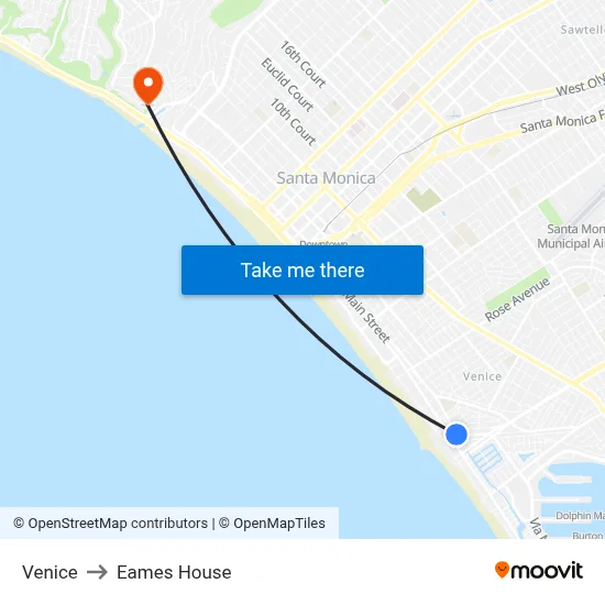 Venice to Eames House map