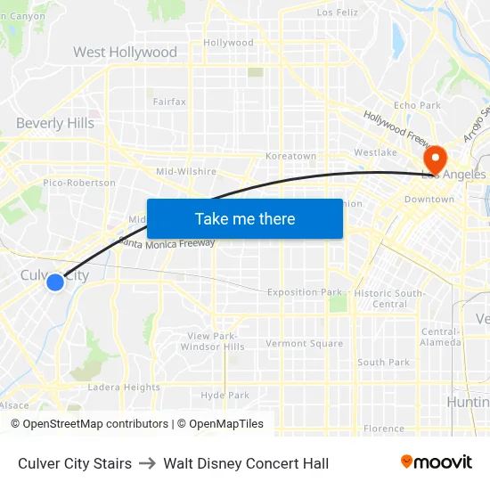 Culver City Stairs to Walt Disney Concert Hall map