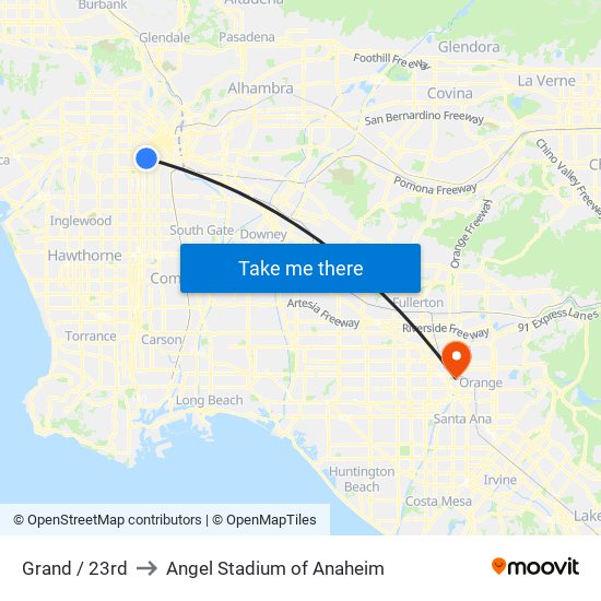 Grand / 23rd to Angel Stadium of Anaheim map