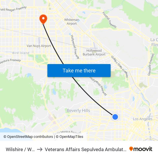 Wilshire / Western to Veterans Affairs Sepulveda Ambulatory Care Center map