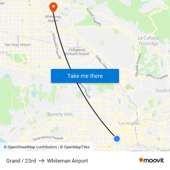 Grand / 23rd to Whiteman Airport map