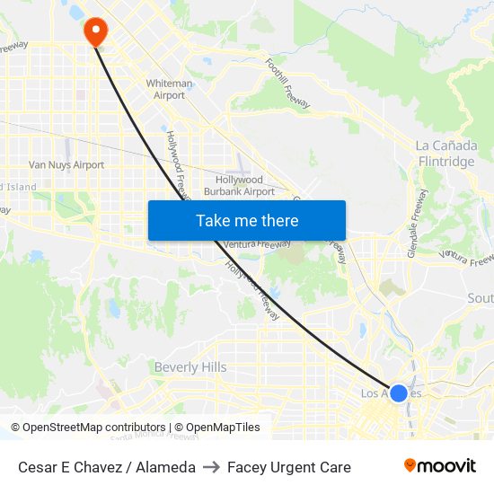 Cesar E Chavez / Alameda to Facey Urgent Care map