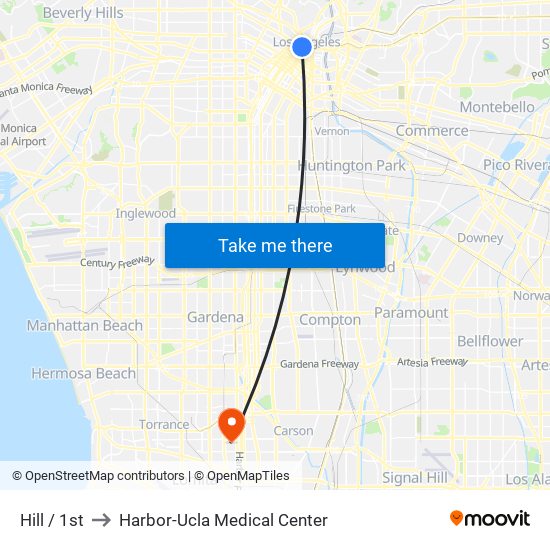 Hill / 1st to Harbor-Ucla Medical Center map
