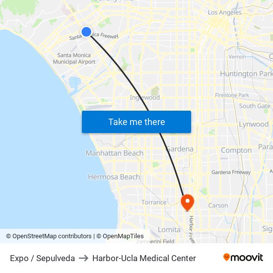 Expo / Sepulveda to Harbor-Ucla Medical Center map