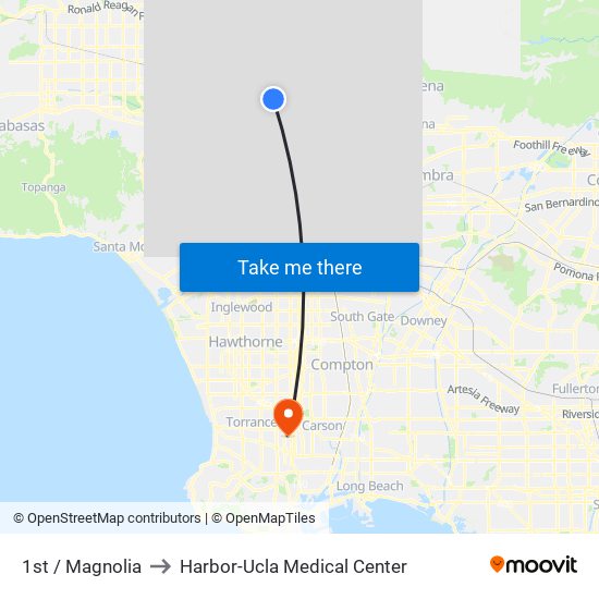 1st / Magnolia to Harbor-Ucla Medical Center map