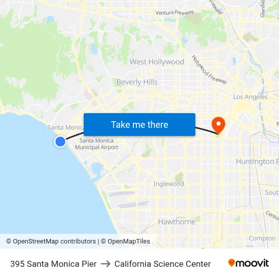 395 Santa Monica Pier to California Science Center map