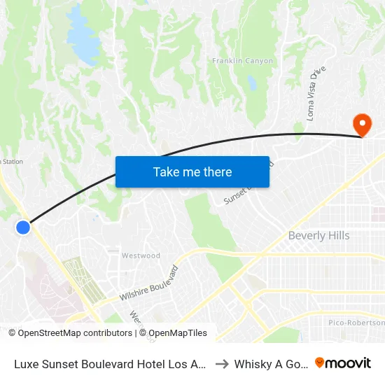 Luxe Sunset Boulevard Hotel Los Angeles to Whisky A Go Go map