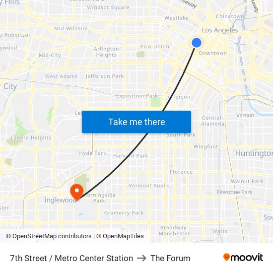 7th Street / Metro Center Station to The Forum map