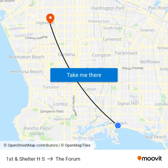 1st & Shelter H S to The Forum map