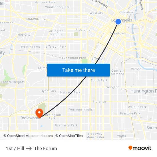 1st / Hill to The Forum map