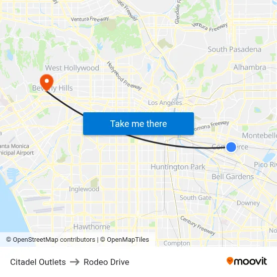 Citadel Outlets to Rodeo Drive map
