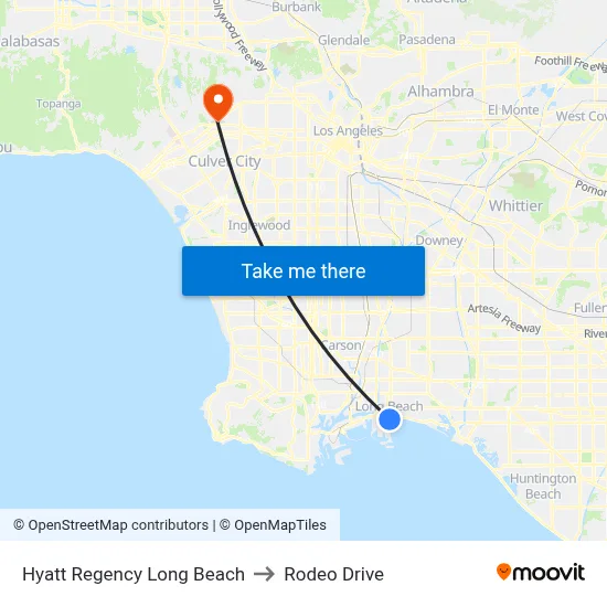 Hyatt Regency Long Beach to Rodeo Drive map
