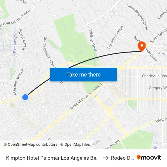 Kimpton Hotel Palomar Los Angeles Beverly Hills to Rodeo Drive map