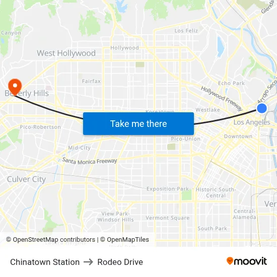 Chinatown Station to Rodeo Drive map