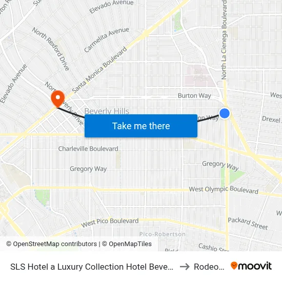 SLS Hotel a Luxury Collection Hotel Beverly Hills Los Angeles to Rodeo Drive map