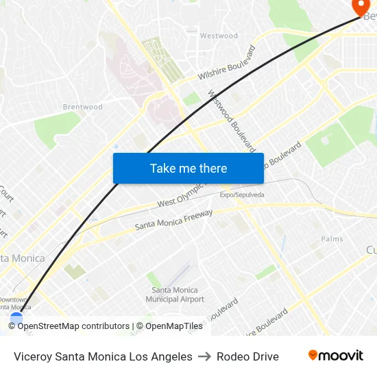 Viceroy Santa Monica Los Angeles to Rodeo Drive map