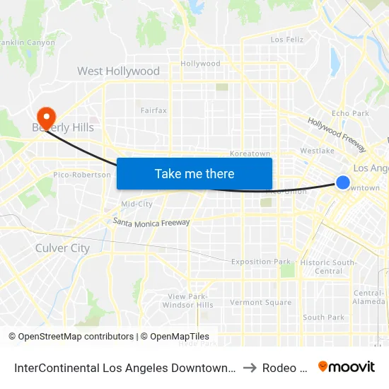 InterContinental Los Angeles Downtown an IHG Hotel to Rodeo Drive map